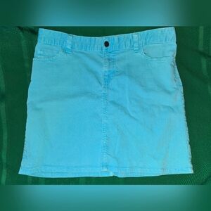 Tommy Hilfiger Blue Denim Skirt Size 10 Split In Back Button Zip Pockets Casual